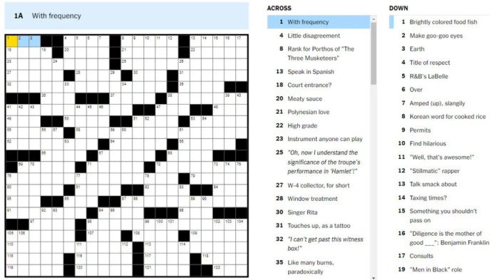 Crossword clues