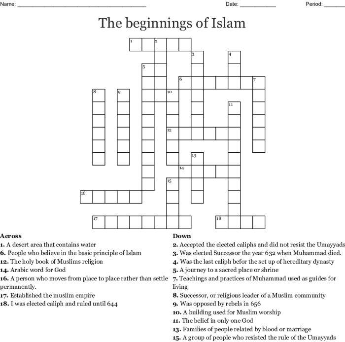 Festive Islamic Greeting Crossword